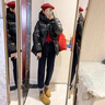 皮爾卡丹（pierre cardin）鴨絨冬季黑金加厚新國標羽絨服女短款抽繩收腰中長(cháng)款黑色外套 黑色 S 建議90-105斤 曬單實(shí)拍圖