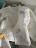 小三月新生嬰幼兒秋冬保暖夾棉衣服上衣純棉6個月寶寶薄棉外套夾棉開衫 A082小花+小熊咖 59cm 建議7-12斤 曬單實(shí)拍圖