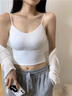 嘉麗薇吊帶背心女2025新款夏季內(nèi)搭吊帶上衣帶胸墊修身百搭美背露臍短款 白色 S (80-88斤) 曬單實(shí)拍圖