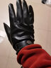 啄木鳥(niǎo)皮手套男士冬天加絨加厚防風(fēng)防水保暖觸屏騎行韓版電動(dòng)機車(chē)皮手套 黑色 均碼 曬單實(shí)拍圖