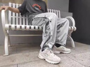 NY-MR官方聯(lián)名腰果花排扣褲子男女同款情侶潮流束腳抽繩休閑長(cháng)褲青少年 ZEDM-8035#黑色（腰果花排扣） XL（建議140-160斤） 曬單實(shí)拍圖