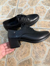 紅蜻蜓女鞋小皮鞋真皮頭層牛皮春季高跟鞋英倫風(fēng)粗跟通勤軟面工作鞋單鞋 WTB333181 黑色（跟高5cm） 38 曬單實(shí)拍圖