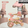 淘氣隊(duì)長(zhǎng)喜樂童兒童三輪車1-3-6歲童車寶寶手推車小孩玩具自行車小推車 仙女粉《閃光輪》+車棚+推把護(hù)欄 +燈光音樂 曬單實(shí)拍圖