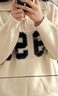 A21韓版少女休閑簡(jiǎn)約針織開(kāi)衫復古潮流字母翻領(lǐng)長(cháng)袖寬松上衣潮ins 淺卡其 S 曬單實(shí)拍圖
