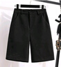 蘑菇同學(xué)大碼毛呢短褲女秋冬高腰五分褲女冬寬松直筒呢子外穿闊腿中褲靴褲 黑色 L（建議120-135斤） 曬單實(shí)拍圖