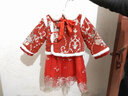 九能漢服女童冬裝加絨加厚兒童拜年服古裝中國風(fēng)唐裝冬季喜慶寶寶 紅色新款碎花裙 送精美禮品 110 曬單實(shí)拍圖
