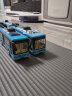 翊玄玩具 公交车玩具双层巴士公共汽车仿真大巴士儿童玩具车合金汽车模型 大号双节辫子巴士 蓝色 实拍图