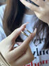 蒂梵思町情侶戒指999足銀男女一對(duì)高級(jí)感戒婚戒求婚表白七夕禮物送男女友 意中人情侶戒指（免費(fèi)刻字） 曬單實(shí)拍圖