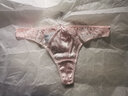 韻扉高端桑蠶絲丁字褲女新款性感低腰蕾絲T褲女士真絲無(wú)痕絲綢內t內褲 糖果粉 1條 L 曬單實(shí)拍圖