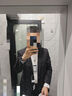 培羅蒙男士羊毛商務(wù)正裝職業(yè)西裝結婚新郎西服套裝  黑色180C 曬單實(shí)拍圖