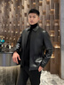 沙馳SATCHI男裝男士真皮皮衣春秋新款商務(wù)翻領(lǐng)親膚面料綿羊皮茄克外套男 黑色 2XL 54/185 曬單實拍圖