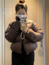 GARNUO黑色短款羽絨服女小個(gè)子肯豆風(fēng)2025新款冬季白鴨絨加厚面包服外套 棕色 M 【101-115】 曬單實(shí)拍圖