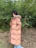 LAGOGO【防鉆絨】長(cháng)款羽絨服女拉谷谷2024年冬季新款蓬松保暖外套 粉桔色 S 曬單實(shí)拍圖