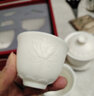 蘇氏陶瓷（SUSHI CERAMICS）中國白瓷茶具套裝浮雕蓮花羊脂玉高檔功夫茶具禮盒裝亞光三才蓋碗 曬單實拍圖