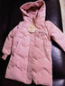 英氏（YEEHOO）女童羽絨服兒童保暖外套冬季時(shí)尚淑女中長(cháng)款中大童裝洋氣冬裝新款 字母小花-粉色 120 曬單實(shí)拍圖