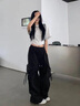 舒裟jazz爵士舞服裝女套裝夏天kpop街舞蹈服褲子hiphop運(yùn)動(dòng)高腰堆堆褲 8138黑色 常規(guī) L 【建議105-120斤左右】 曬單實(shí)拍圖