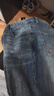 潮天士美式復古潮牌牛仔褲男寬松小腳直筒褲男士潮流水洗做舊秋冬季長(cháng)褲 藍色 33【150-160斤】 曬單實(shí)拍圖