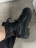 達(dá)芙妮（DAPHNE）馬丁靴女2025秋冬系帶英倫風(fēng)加絨中筒短靴黑白經(jīng)典款時尚女靴 黑色【主圖款單里】 38 曬單實拍圖