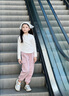 小豬彼特女童褲子春秋季工裝褲2026新款冬裝兒童女大童加絨洋氣純棉運動(dòng)褲 16096粉色【純棉】 150 cm 曬單實(shí)拍圖