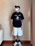 gxmy【兩條裝】華夫格短褲男士夏季休閑寬松大褲衩潮流五分中褲沙灘褲 725卡其+712黑色 XL 【120-140斤】 曬單實拍圖