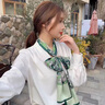 MAINLYKITTY真絲絲巾女士長(zhǎng)條桑蠶絲巾紗巾媽媽節(jié)日送女友老婆禮物 禮盒裝 綠色叢林 曬單實(shí)拍圖