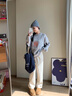 MARDI玫瑰刺繡毛衣女2024秋冬季新款休閑簡約綿羊毛圓領(lǐng)針織上衣 TF931 花奶灰 均碼 曬單實拍圖