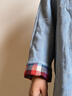 朵朵·可可秋冬季女家居服新款純棉格子寬松大碼長袖長褲睡衣套裝 淺藍(lán) M (160) 曬單實(shí)拍圖
