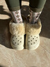 crocs卡駱馳秋冬新品暖絨泡芙輕便保暖暖棉洞洞鞋男女雪地靴208446_2Y2 骨白色 36 -37 220mm 曬單實拍圖