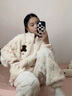 甜桔子情侶睡衣冬季男女士加絨加厚可愛卡通珊瑚絨睡衣開衫家居服可外穿 BC6626情侶【加絨加厚】 L 女/身高161-167 體重105-120 曬單實拍圖