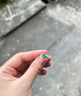 紫慕璃 S925銀鑲冰種藍水翡翠戒指 帝王綠福祿葫蘆戒指飾品女 帝王綠翡翠戒指（蛋面約8*6mmm） 曬單實拍圖