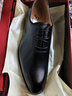 SATON 一整張牛皮皮鞋高檔皮質(zhì)手工新款尖頭英倫隱形內增高皮鞋36小碼大碼45正裝商務(wù)男士德比鞋 黑色普通款 42 曬單實(shí)拍圖
