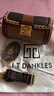 I.T DANKLES香港品牌真皮包包女包法棍包輕奢寬肩帶圓筒包小眾斜挎包鎖扣包 棕配咖（專(zhuān)柜禮盒套裝） 曬單實(shí)拍圖