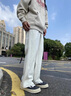 WASSUP HERMU官方潮牌休閑褲男春夏季垂感美式cleanfit松弛感學(xué)生穿搭衛(wèi)褲子 花白色 XL （推薦120-145斤） 曬單實(shí)拍圖