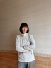西域駱駝（VANCAMEL）抓絨衣男女加厚保暖搖粒絨內(nèi)膽開衫柔軟舒適立領(lǐng)上衣休閑衛(wèi)衣外套 YR669米白-女 L 曬單實拍圖