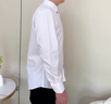 漢尼（HANY）【0感易打理】襯衫男長(cháng)袖白色商務(wù)正裝結婚休閑垂順舒適男士襯衣 安菲爾光學(xué)白 【微方領(lǐng)】【超修身版】 43 曬單實(shí)拍圖