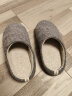 内泊（NEIBO）乳胶棉拖鞋男冬季天大码女士室内家居鞋防滑防臭橡胶软底羊毛灰40 实拍图