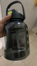 津吉斯（porkingis）帶茶隔大桶水杯背帶繩雙飲透明戶外健身耐高溫男女超大運動水壺 透明黑1.5升3891背帶 1500ml 曬單實拍圖