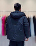 Lee dprre羽絨服男士2023新款白鴨絨工裝服男款冬季加厚保暖連帽外套 黑色 白鴨絨保暖寬松版型 M 90-120斤 曬單實拍圖
