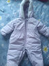 戴維貝拉（DAVE＆BELLA）新生兒羽絨連體衣女寶新款冬裝爬服哈衣連帽幼兒包屁衣童裝 淺紫色【現(xiàn)貨】 80cm 【充絨量80.5g】 曬單實(shí)拍圖