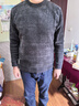 紅蜻蜓（RED DRAGONFLY）毛衣男冬季加厚加絨保暖舒適圓領(lǐng)雪尼爾針織衫上衣打底 灰色 XL 曬單實(shí)拍圖