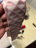 PRADA/普拉達【禮物】女士三角形圖案印花斜紋布窄版絲巾 雪粉色/白色 曬單實拍圖