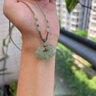 晶之雪和田玉掛件冰底湖水綠平安鎖吊墜百搭款玉墜項鏈毛衣鏈送證書(shū) 吊墜 曬單實(shí)拍圖