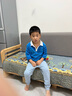 G.DUCKKIDS男童棉長袖翻領T恤春秋新款韓版中大童上衣棉圓領薄款打底衫潮 湖藍色(翻領) 120 曬單實拍圖