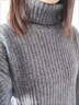 羅蒙（ROMON）2025中長款高領(lǐng)毛衣女遮屁股冬季堆堆領(lǐng)寬松慵懶風(fēng)加厚打底針織衫 灰色 L -115-125斤 曬單實(shí)拍圖
