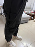 I'M DAVID工裝休閑沖鋒褲男夏季港風(fēng)寬松百搭束腳抽繩褲長褲子男 黑 XL  曬單實(shí)拍圖
