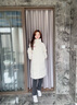 鴨鴨（YAYA）王一博同款羽絨服男女情侶中長(cháng)款2024冬季新款連帽加厚保暖外套HY 月光白色 L 175/92A 曬單實(shí)拍圖