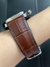 適用華為gt3表帶華為gt2表帶華為watch3表帶華為手表表帶新型牛皮橡膠底里防汗水透氣防臭表帶 棕色針扣款 20mm 曬單實(shí)拍圖