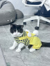 华元宠具（hoopet）猫咪衣服宠物猫猫四脚防掉毛小猫衣服春季薄绒幼猫无毛猫可爱服装 【薄绒】黄色四脚背带裤 M：胸围40cm(建议5-7斤） 实拍图