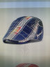 尊題帽子男新款英倫刺繡貝雷帽格子布拼接外出百搭畫(huà)家帽復古前進(jìn)帽子 深藍 均碼 均碼?？烧{節 曬單實(shí)拍圖