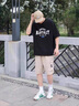 潮蒙駱冰絲工裝短褲男夏季薄款運(yùn)動(dòng)速干涼爽五分褲男士寬松百搭休閑褲子 DK011黑色 XL 曬單實(shí)拍圖